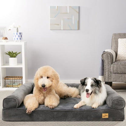 BingoPaw Panier Chien XXL Déhoussable Canapé Chien Orthopedique Ultra Doux Lit pour Chien Grande Taille, 135 x 100 x 24 cm