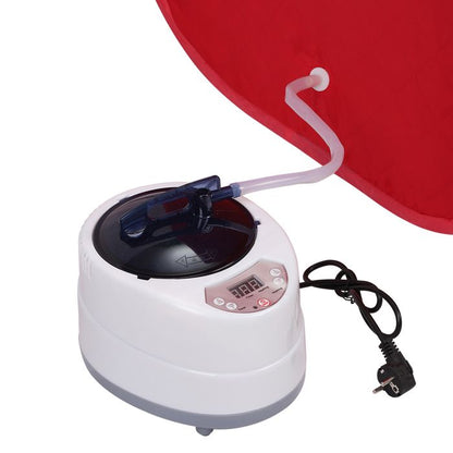 OHMG-Cuiseur Vapeur Portatif Pour Sauna Domestique-Fumoir À Vapeur-Avec Tabouret Pliant-Régulation Température Programmée-Rouge