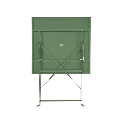 Table de jardin et 2 chaises acier 60 cm vert cactus Rome - Oviala
