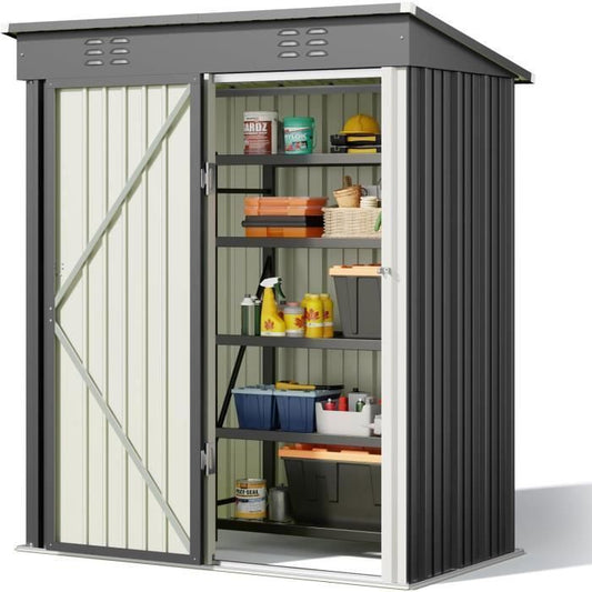Abri de jardin - BEALIFE - BEALIFE 162x94x182 cm - Acier galvanisé - Porte verrouillable - Étanche anti-UV
