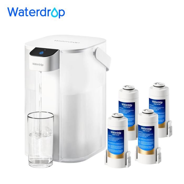 Waterdrop Pichet de filtre à eau électrique, distributeur d'eau rechargeable, système de comptoir instantané de 15 tasses(3)