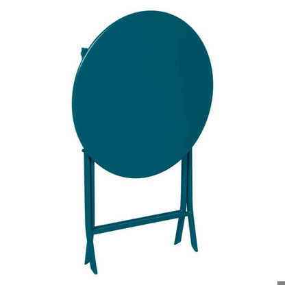 Table de jardin pliante ronde "Greensboro" vert olive 2 places en acier traité époxy - Hespéride