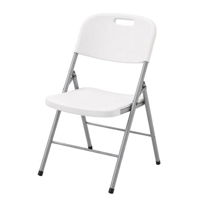 Lot de 2 Chaises pliantes blanches Plastique renforcé Chaise Camping Terrasse Réceptions KZGarden