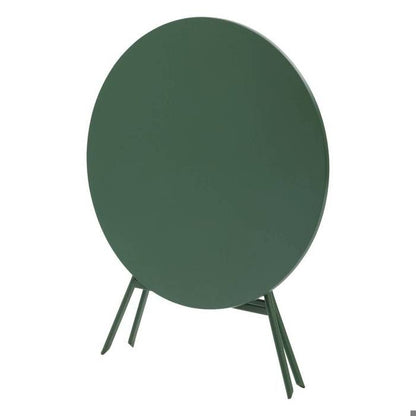 Table de jardin pliante ronde "Greensboro" vert olive 2 places en acier traité époxy - Hespéride