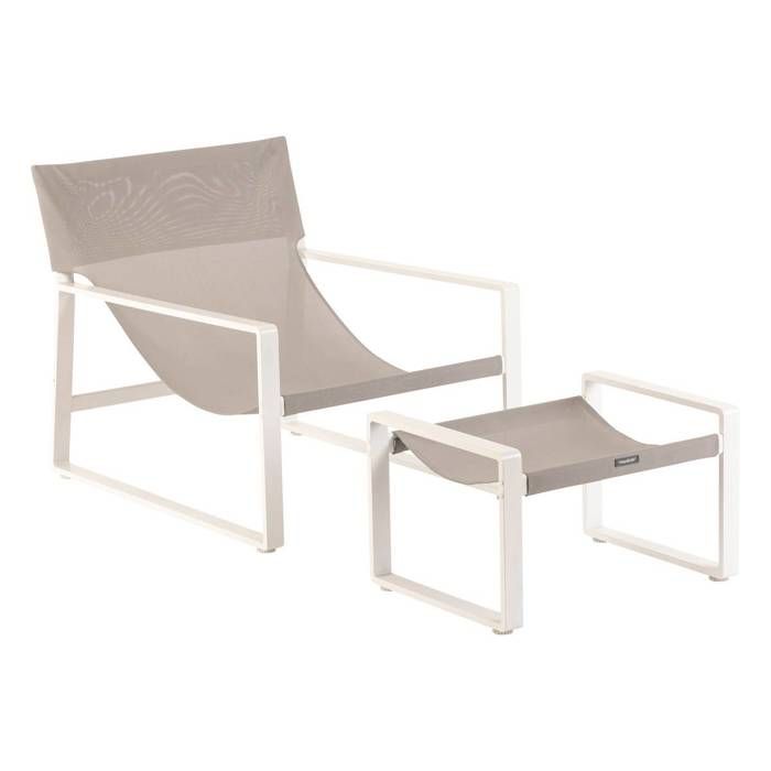 Fauteuil relax de jardin "Lambinio" blanc en aluminium en acier traité en epoxy - Hespéride