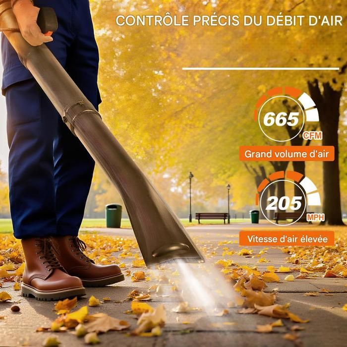 EB430 Souffleur à dos 1250W - longue buse - conception ergonomique - 1250W - 6800r/min - 180 x 45 x 45cm - ORANGE