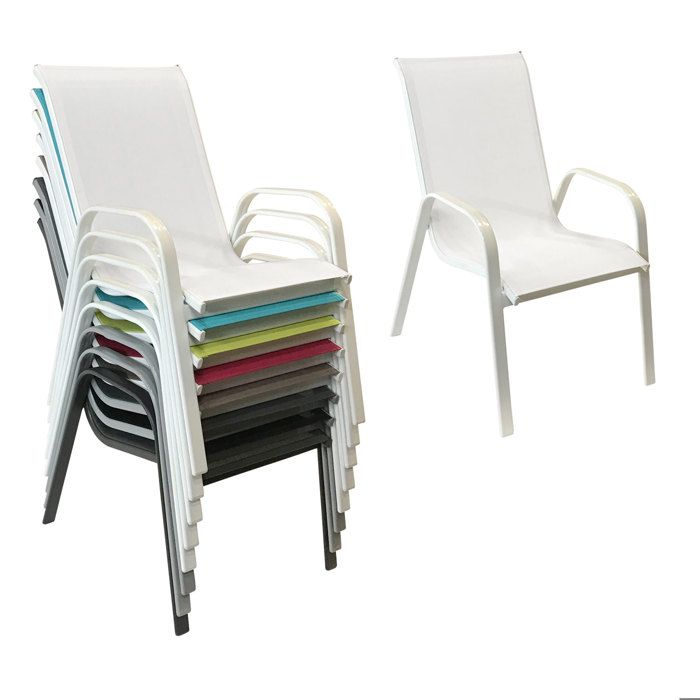 Lot de 4 chaises MARBELLA en textilène gris - aluminium gris anthracite