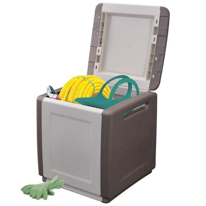 Coffre de rangement 330L Gris/Noir 138 x 53 x H57cm Poignées de transport polypropylène INTEC