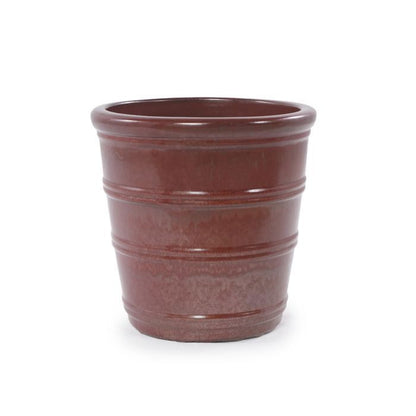 Pots de Fleur en Céramique - 41,5x41,3 cm - Grand Bac à Fleurs avec Trou de Drainage - Vase Design pour Jardin - Taupe