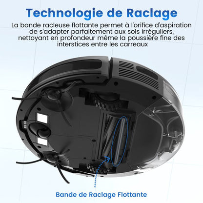 Aspirateur Robot Laveur 3 en 1 AIRROBO P30, 4000Pa Laveur Poils Animaux, 120Min, 7,8cm Ultra-Mince Silencieux, Charge-Auto