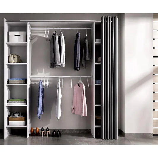 Armoire Placard Extensible Coloris blanc   longueur 110 180 X Hauteur 205 X Profondeur 50 Cm Kit dressing