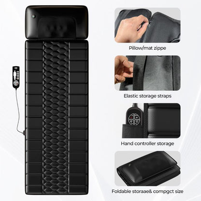 Tapis De Massage Électrique - Himouta Matelas Massant - Fonction De Chauffage - Rempli De Mousse À Mémoire - Pu - Pliable