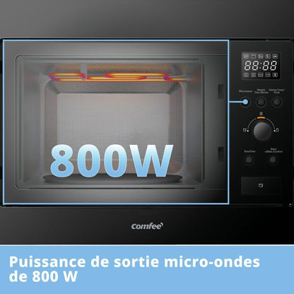 Micro-ondes encastrable COMFEE CBMAM820BJL-BK - 800W - L59,5 x H38,8 x P40 cm- 20L - Noir