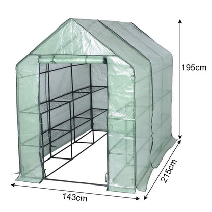 WOLTU Serre de Balcon-Jardin-Terrasse en PE, Serre à tomate avec porte, Serre pour légumes, Cadre en acier, 143x215x195 cm, Vert