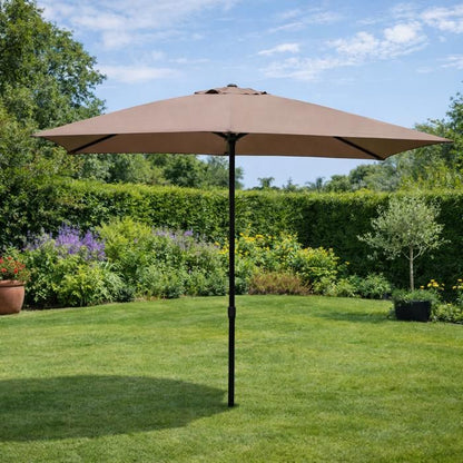 SPEZIA - Parasol droit rectangulaire 3x2 m chocolat