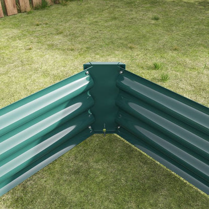 Jardinière surélevée extérieure - BELLEMAVE - Bac de jardin en métal - Sans fond - 232 x 113,5 x 30 cm - Vert