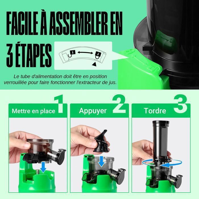 Extracteur de Jus - VENTRAY - Ginnie - Compact - 100 Watt - Rose vif