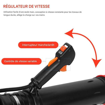 EB430 Souffleur à dos 1250W - longue buse - conception ergonomique - 1250W - 6800r/min - 180 x 45 x 45cm - ORANGE