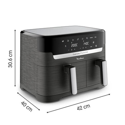 Moulinex Dual Easy Fry & Grill, Air fryer et gril, 8,3L, 2 tiroirs,8 programmes prédéfinis, EZ905B20