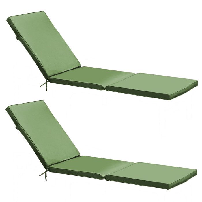 Lot de 2 coussins bain de soleil polyester bleu 186 x 53 x 5 cm Picchu - Oviala