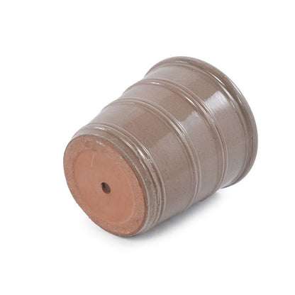 Pots de Fleur en Céramique - 41,5x41,3 cm - Grand Bac à Fleurs avec Trou de Drainage - Vase Design pour Jardin - Taupe