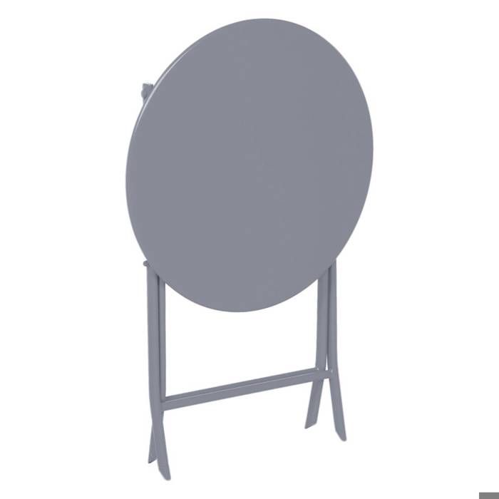 Table de jardin pliante ronde "Greensboro" vert olive 2 places en acier traité époxy - Hespéride
