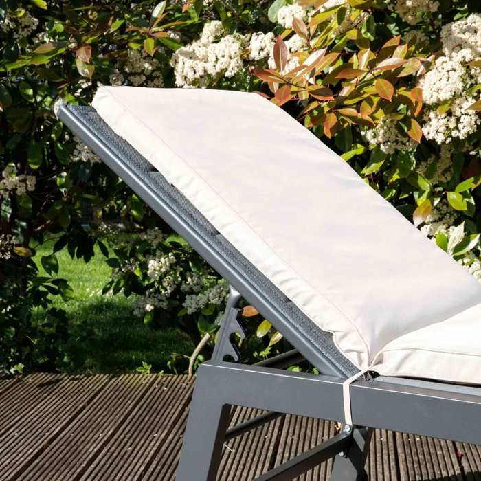 Lot 2 coussins bain de soleil polyester bleu 186 x 53 x 5 cm Picchu - Oviala