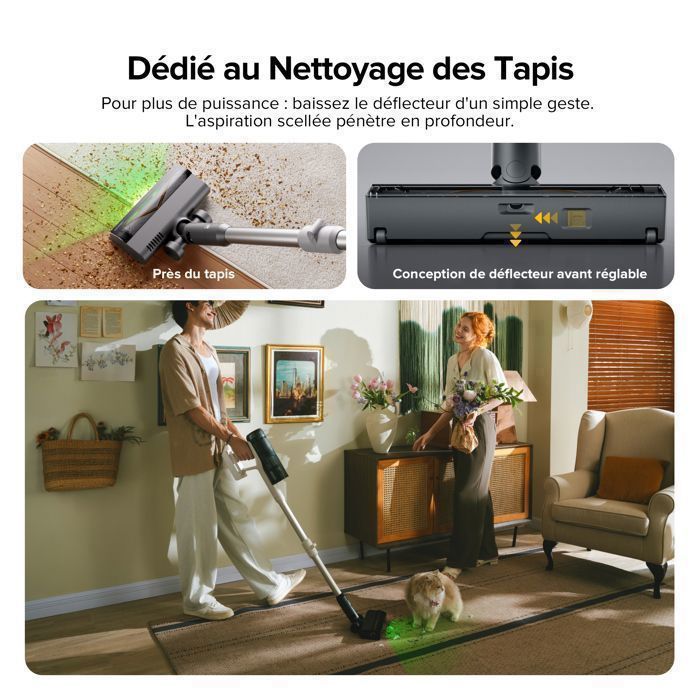 ROBOROCK  H60 Pro - Aspirateur Balai Sans Fil -170AW - 80 Min Autonomie - Tube Flexible 90°-80 Minutes d'Autonomie