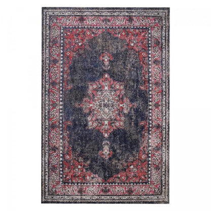 Tapis extérieur 200x280 tissé kilim rouge et brun OZLEM