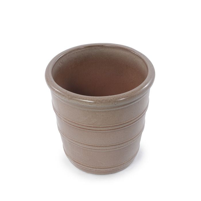 Pots de Fleur en Céramique - 41,5x41,3 cm - Grand Bac à Fleurs avec Trou de Drainage - Vase Design pour Jardin - Taupe