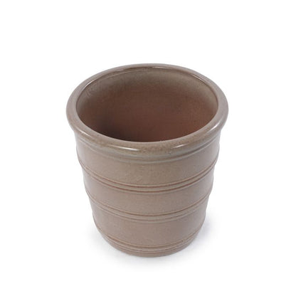 Pots de Fleur en Céramique - 41,5x41,3 cm - Grand Bac à Fleurs avec Trou de Drainage - Vase Design pour Jardin - Taupe