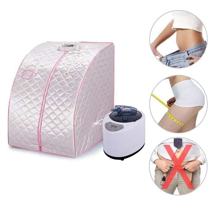 Sauna à Vapeur et Cabine OHMG - Tente Pliable 1 Place - Générateur de Vapeur 1.5L 1000W - Bleu
