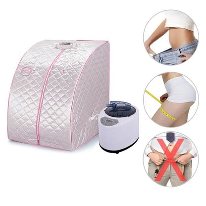 Sauna à Vapeur et Cabine OHMG - Tente Pliable 1 Place - Générateur de Vapeur 1.5L 1000W - Bleu