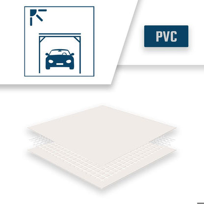 TECPLAST Bâche pour Carport 3x6 m LP640CP Blanc Crème - Garantie 8 ans - Toile PVC étanche pour abri de voiture