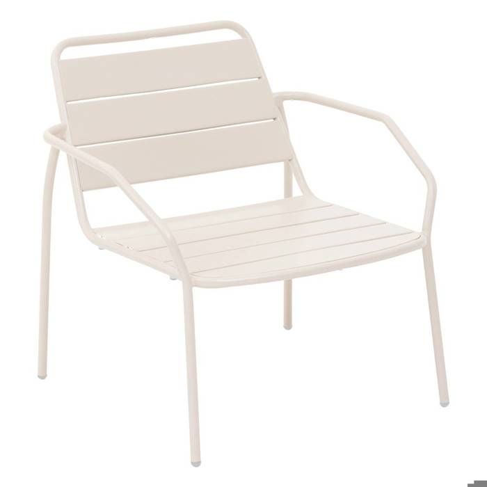 Fauteuil de salon de jardin "Phuket" argile en acier traité en epoxy - Hespéride