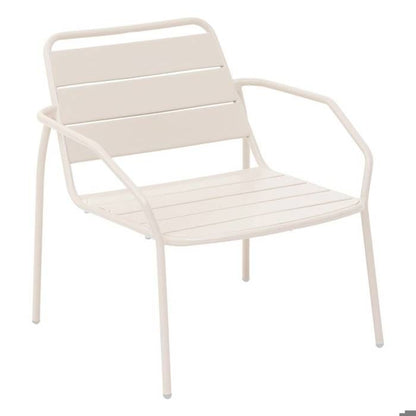 Fauteuil de salon de jardin "Phuket" argile en acier traité en epoxy - Hespéride