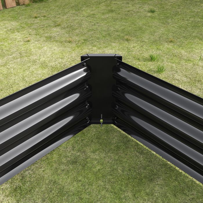 Jardinière surélevée extérieure - BELLEMAVE - Bac de jardin en métal - Sans fond - 232 x 113,5 x 30 cm - Vert