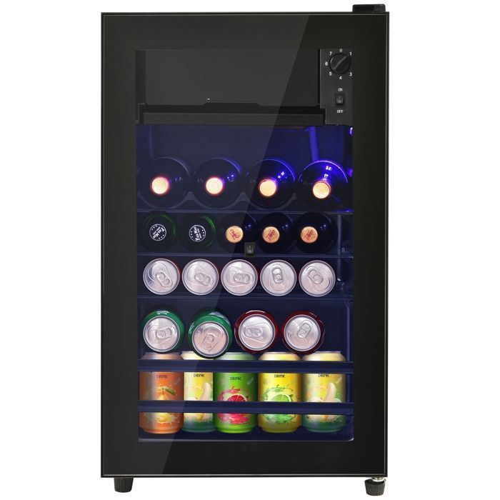 Mini réfrigérateur - Memkey - 76 L - 43,5 x 40 x 71,6 cm - Noir - LED, 6 L congélateur