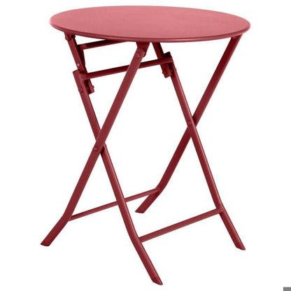 Table de jardin pliante ronde "Greensboro" vert olive 2 places en acier traité époxy - Hespéride