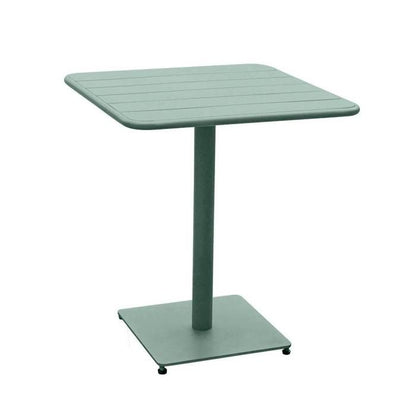 Table de jardin carrée "Phuket" bleu canard 2 places en acier traité époxy - Hespéride