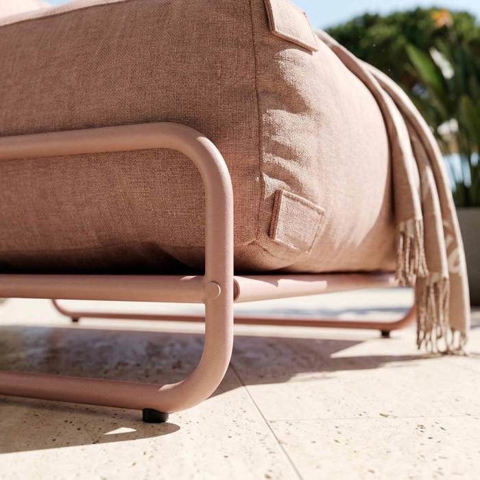 Chauffeuse pour salon de jardin modulable avec structure jaune clair  Mixi, Oviala