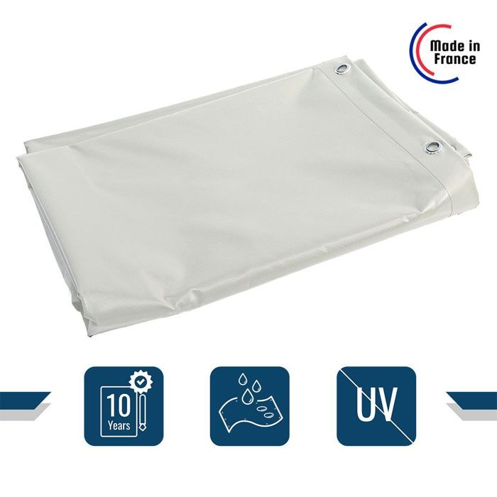 TECPLAST Bâche pour Carport Ivoire 2x2 m XP640CP - Garantie 10 ans - Toile PVC étanche pour abri de voiture - Made in France
