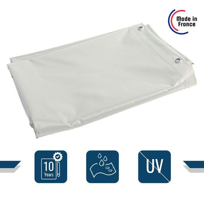 TECPLAST Bâche pour Carport Ivoire 2x2 m XP640CP - Garantie 10 ans - Toile PVC étanche pour abri de voiture - Made in France