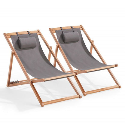 Lot de 2 chiliennes eucalyptus noir Socoa - Oviala