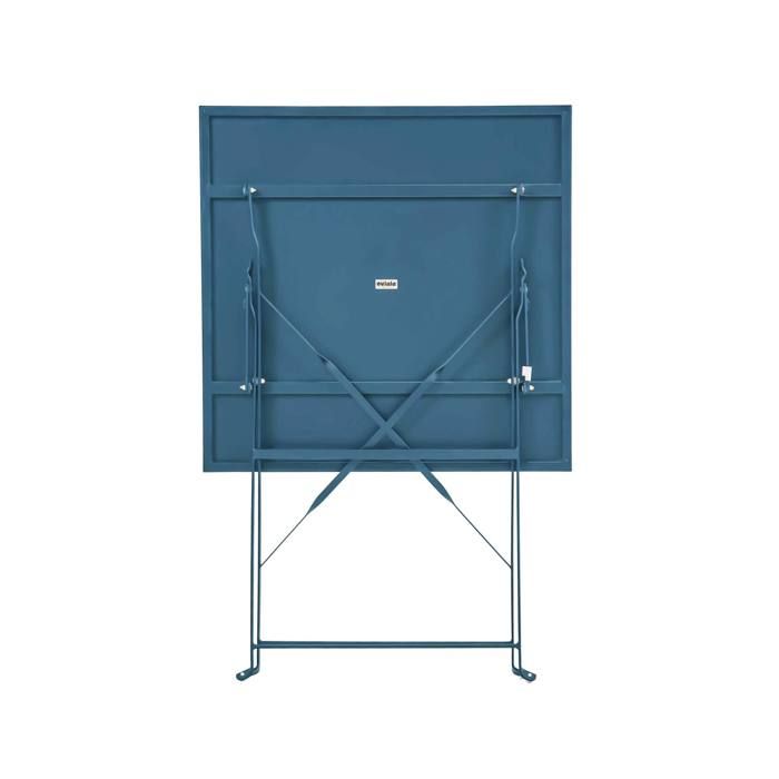 Table de jardin et 2 chaises acier 60 cm vert cactus Rome - Oviala