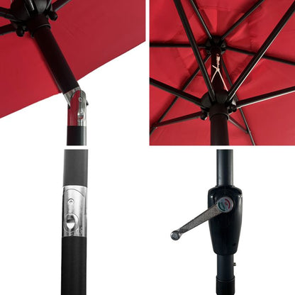 Parasol droit HAPUNA rond 2,70m de diamètre rouge