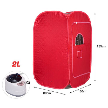 OHMG-Cuiseur Vapeur Portatif Pour Sauna Domestique-Fumoir À Vapeur-Avec Tabouret Pliant-Régulation Température Programmée-Rouge