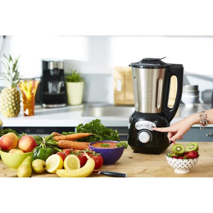 Blender chauffant mixeur et cuiseur 1,5L - Inox et crème - 1400W - Cook & Ice V3