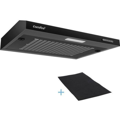 Hotte Aspirante Casquette Visière- 60cm Comfee - 3 Vitesses - Évacuation & Recyclage - LED Lampe - Filtre En Coton Argent - En Inox