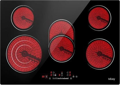 Plaque Vitrocéramique - ISEASY - 2 Feux - 3000W - Sensitives - Verrouillage enfant